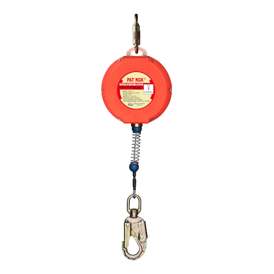 LINEA RETRACTIL CABLE DE ACERO 4.8mmx10M CON GANCHO DOBLE SEGURO CARABINERO HE-10 PATNGK