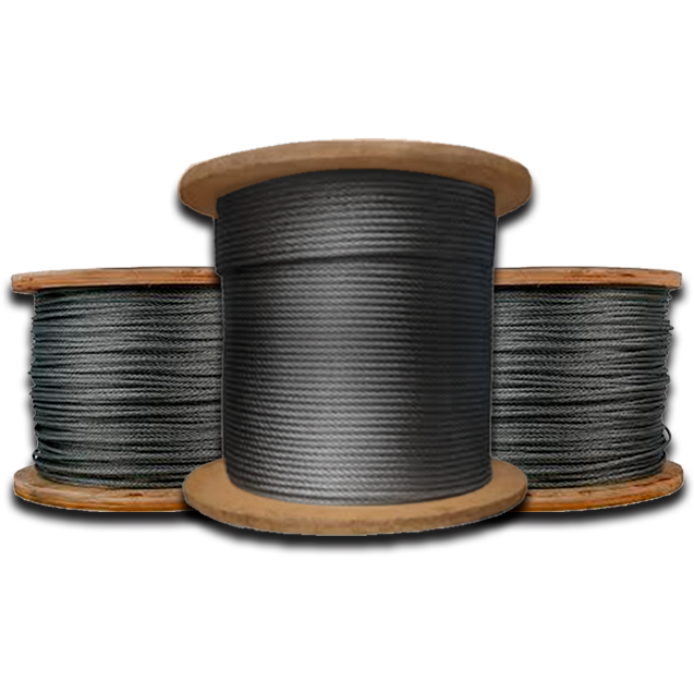 CABLE DE ACERO NEGRO TIPO BOA A/A DE 1