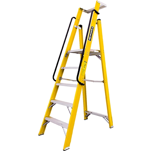 ESCALERA FIBRA TIPO PLATAFORMA 7 PASOS 136KG ALT PLAT 2.00 FTP136-7IA AMERICAN BULL