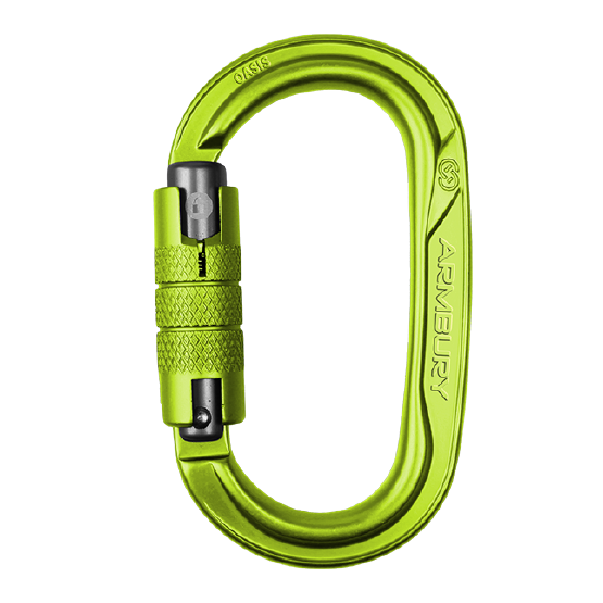 MOSQUETÓN ERGONÓMICO OVAL ALUMINIO VERDE SEGURO CON ROSCA 31 kNCE-EN 12275-EN 362 OASIS OVAL SCREW - 4131414 ARMBURY