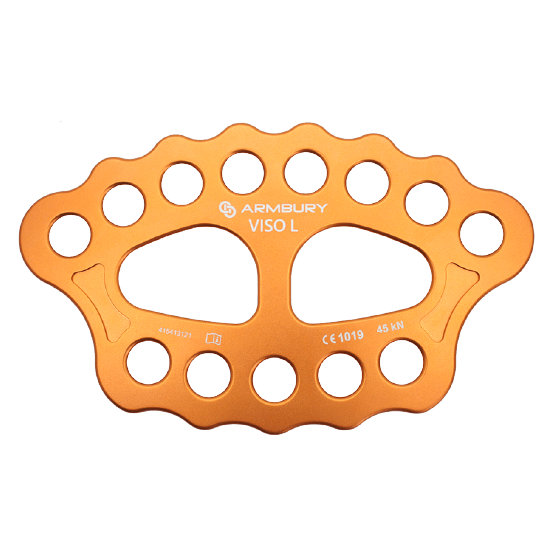 PLACA MULTIANCLAJE X8 ALUMINIO TALLA L NARANJA 45 kN CE RIGGING PLATE VISO - 4154131 ARMBURY