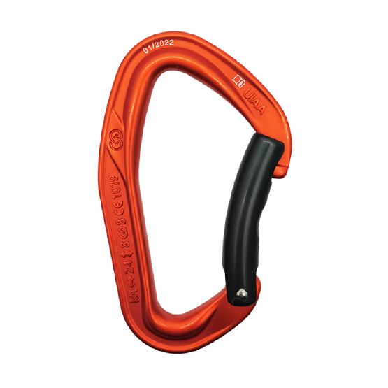 MOSQUETÓN ERGONÓMICO ALUMINIO NARANJA SEGURO CURVO AUTOMÁTICO 24 kN CE-EN 12275 ACE BENT - 4131151 ARMBURY