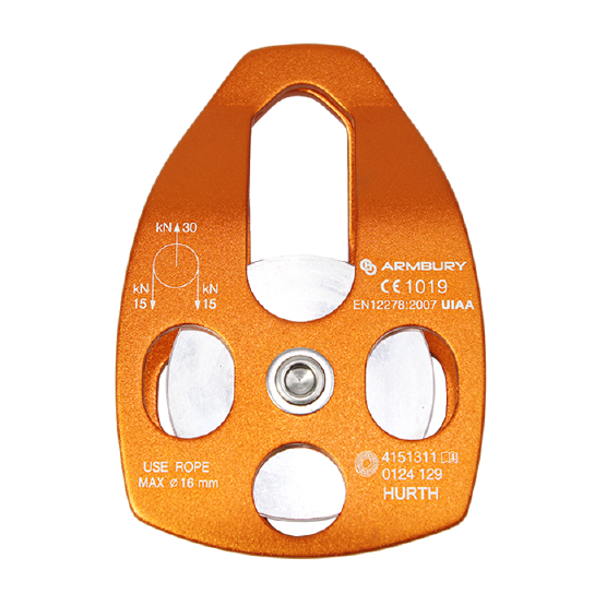 POLEA SIMPLE MÓVIL REFORZADA ALUMINIO 16MM NARANJA 30 kN CE-EN 12278 HURTH MOBILE ORANGE - 4151311 ARMBURY