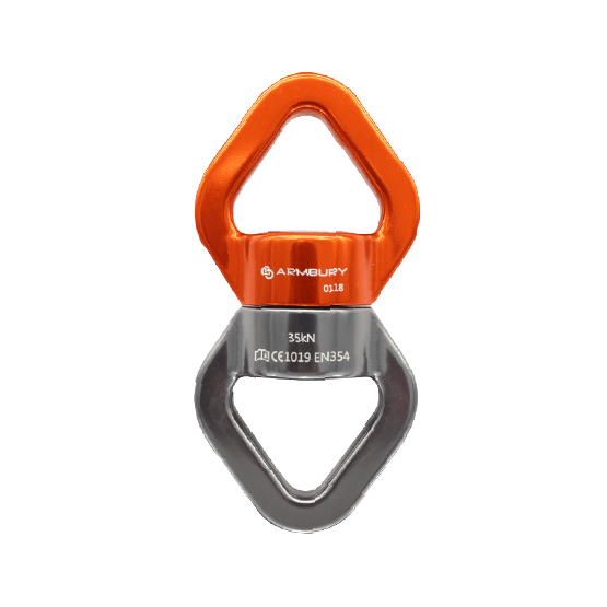 OCHO GIRATORIO ALUMINIO NARANJA-NEGRO 35 kN CE-EN 354 SWIVEL - 4154253 ARMBURY